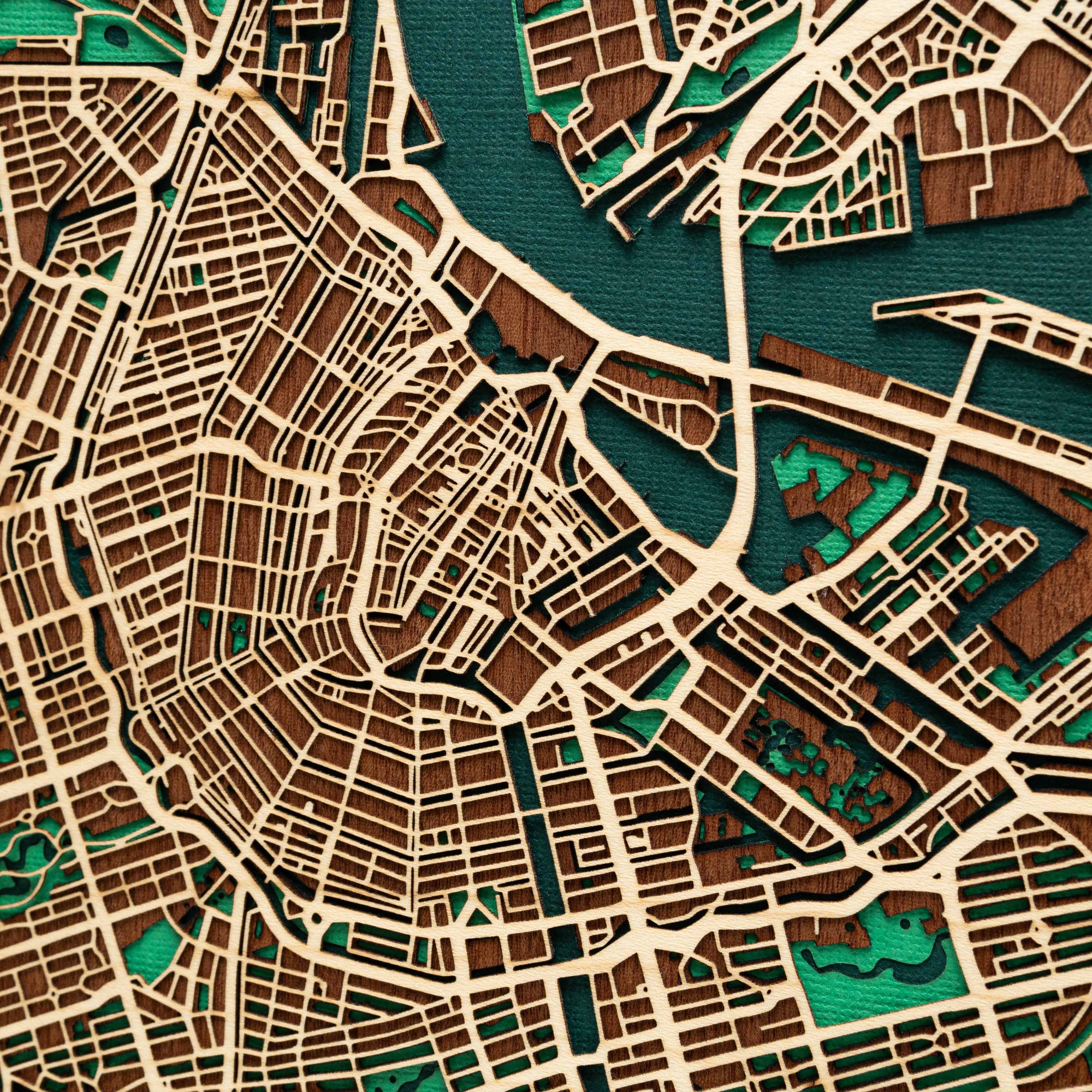 Amsterdam 22cm Map Art - Framed Wooden City Map - MAPLAB