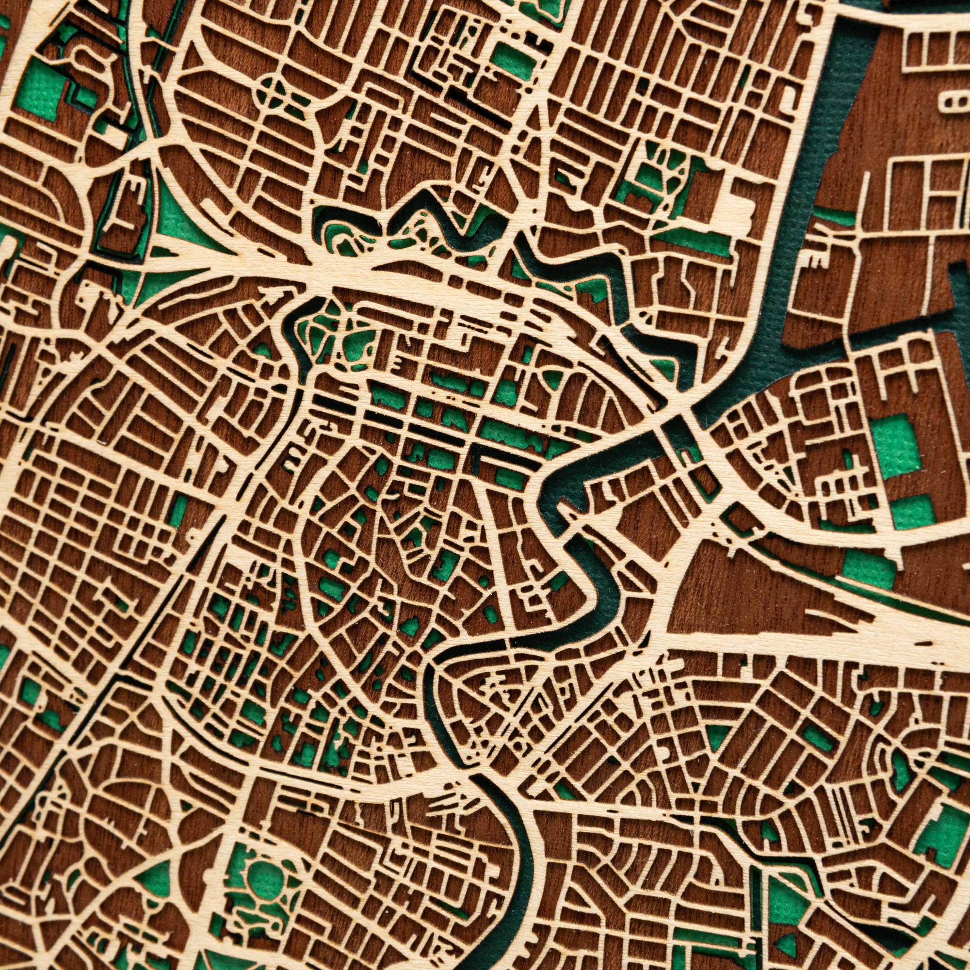 Haarlem City Map Art – 20cm Wooden Framed Artwork - MAPLAB