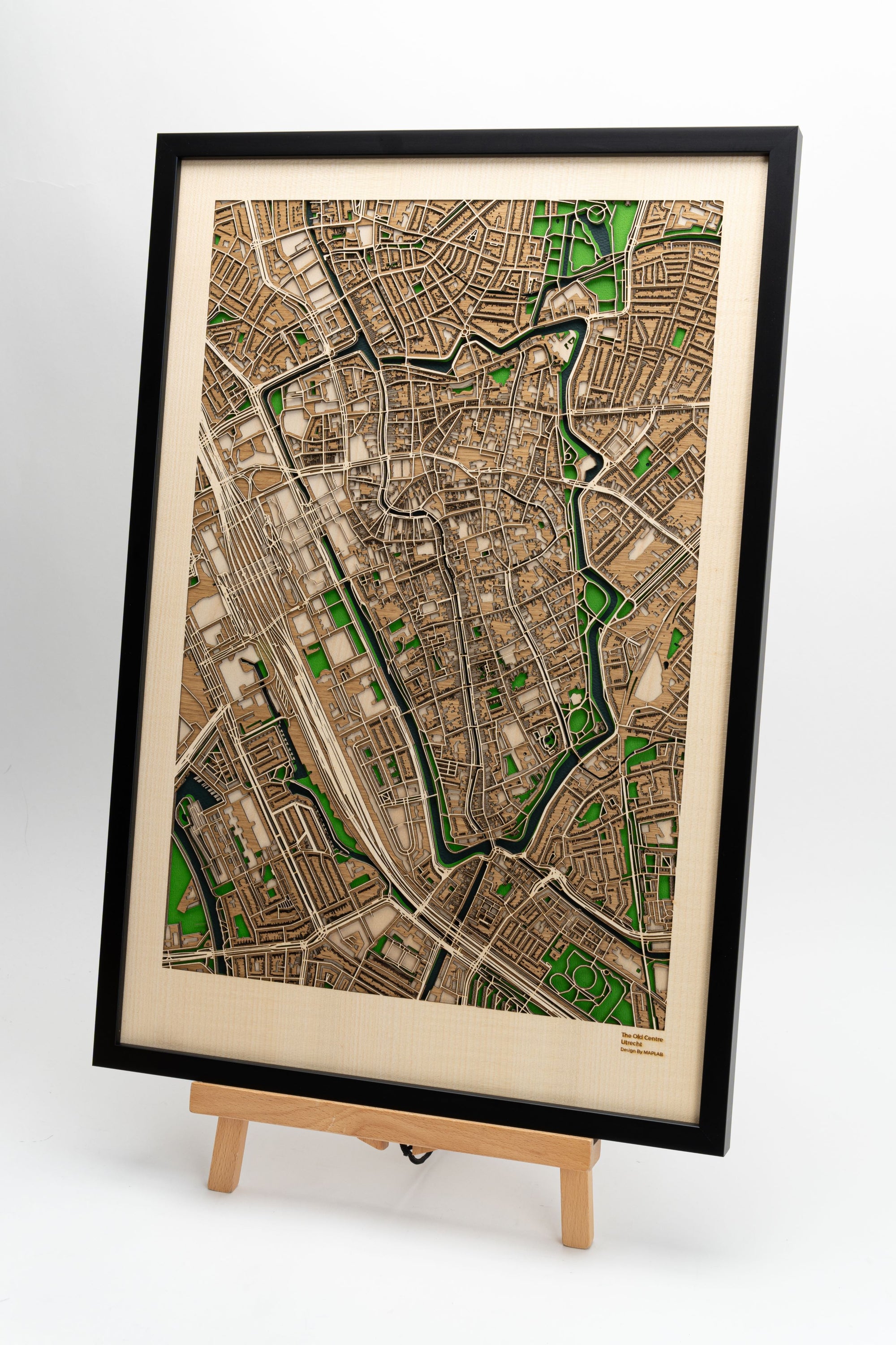 Handcrafted Utrecht City Center Map Art - MAPLAB