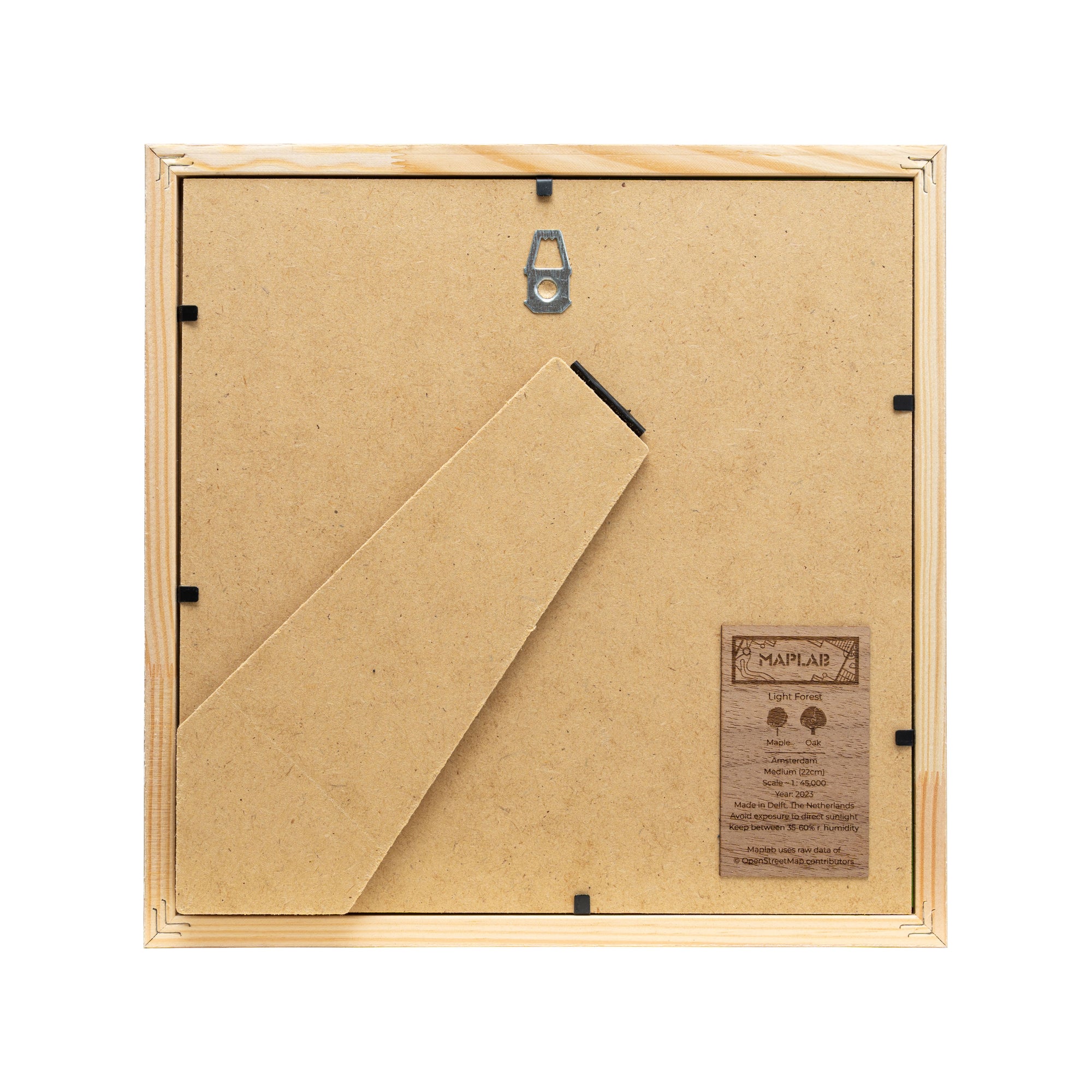 Amsterdam 22cm Map Art - Framed Wooden City Map - MAPLAB