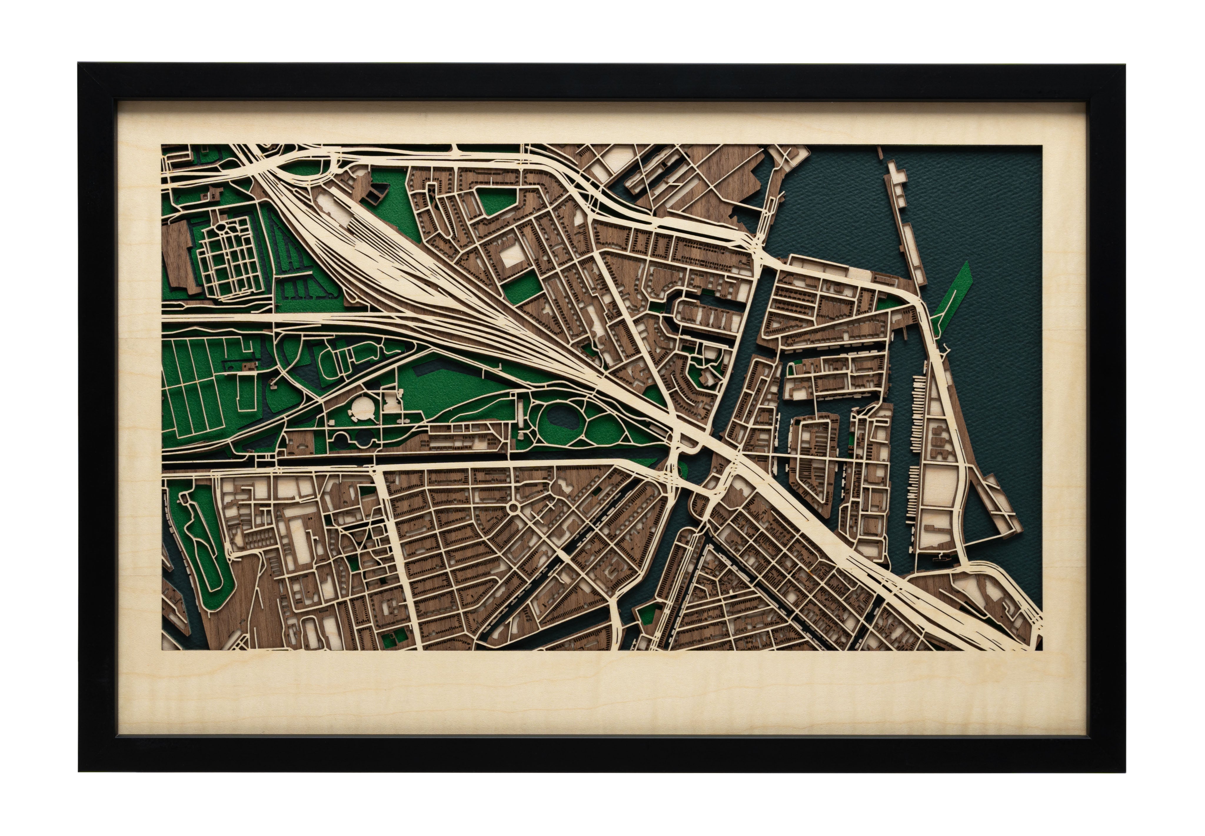 Amsterdam Westerpark Map Art 3D Wooden Art MAPLAB amsterdam-westerpark-map-art-3d-wooden-art-maplab