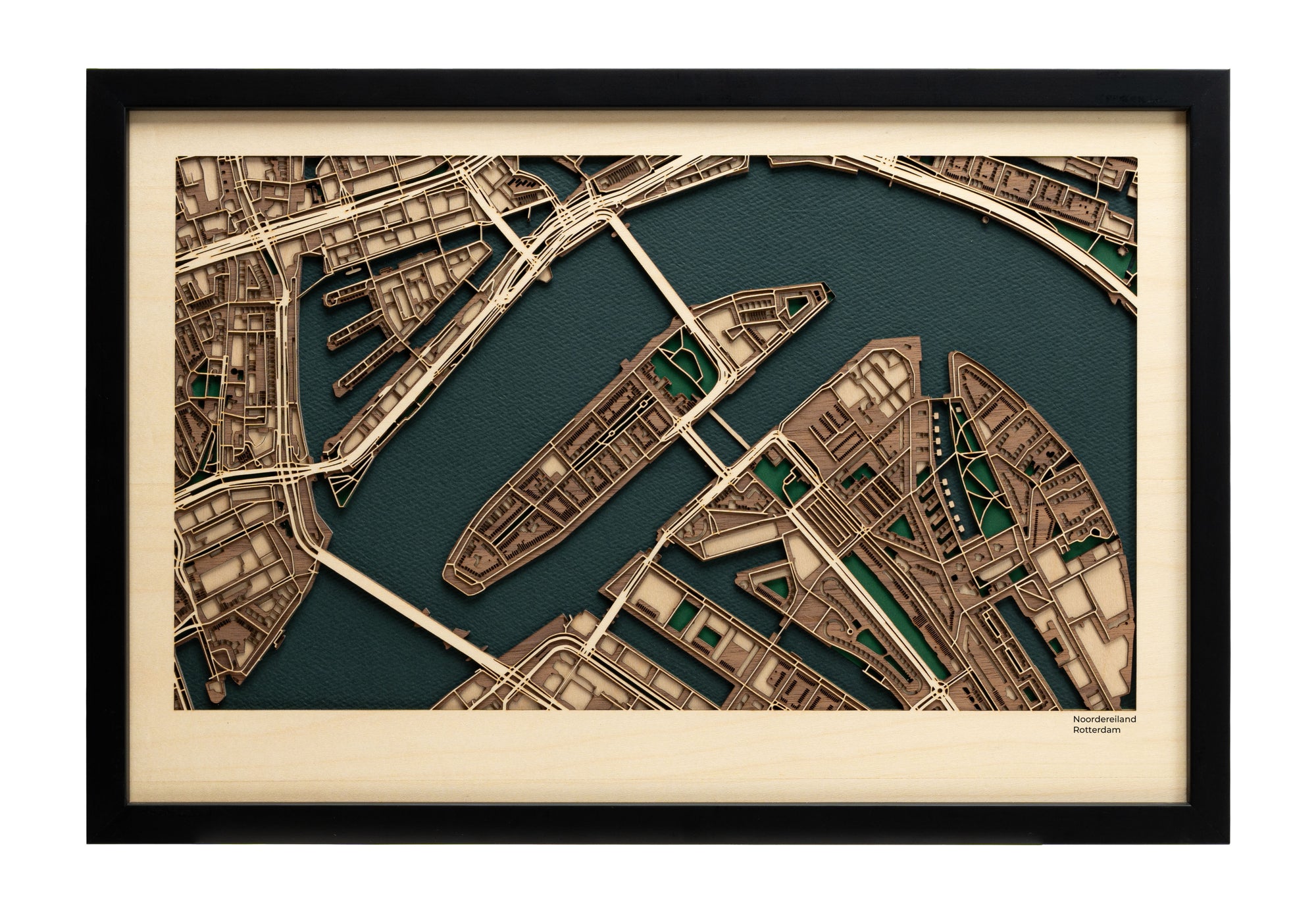 Handcrafted Rotterdam Noordereiland Map Art - MAPLAB