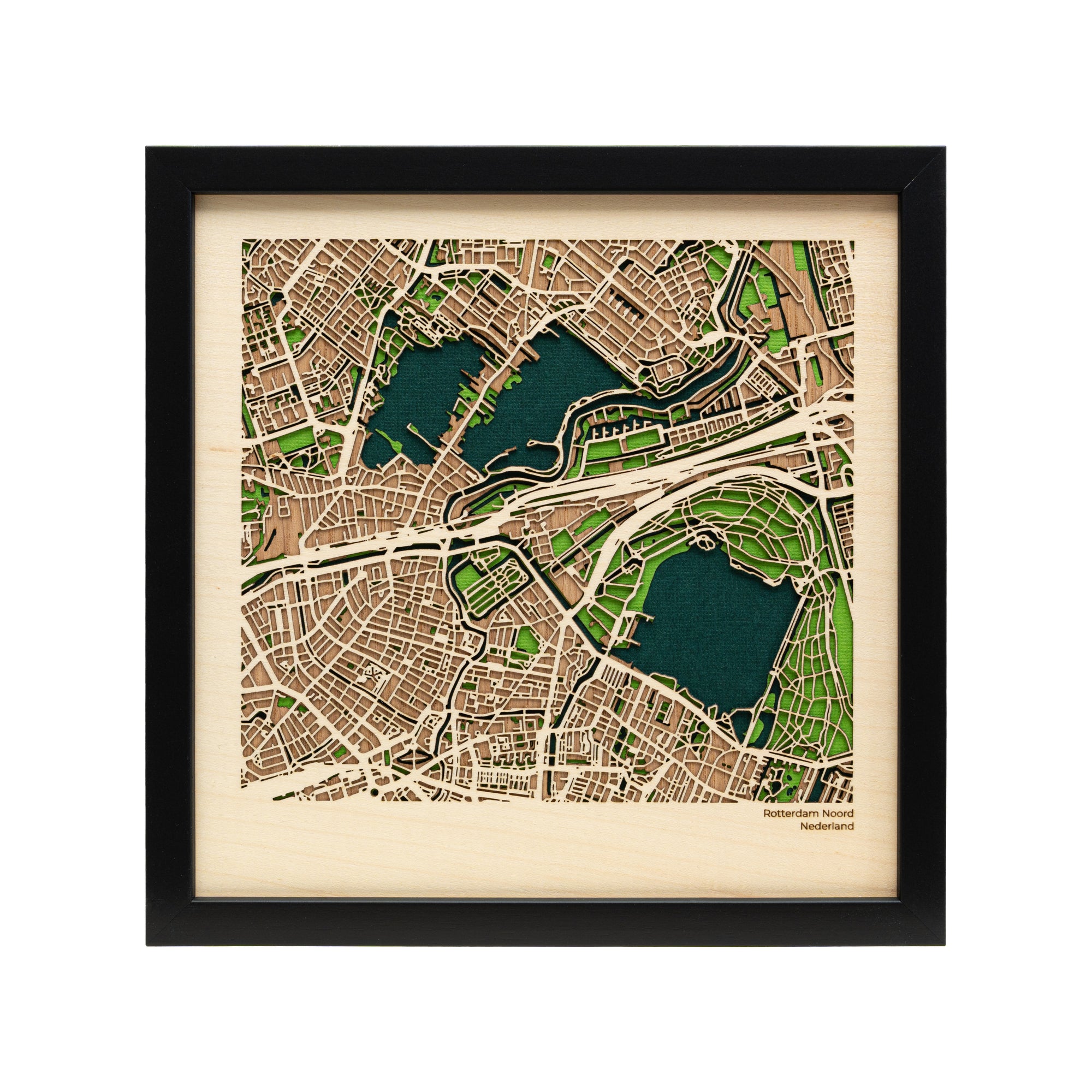 Rotterdam Noord Wooden Map - Unique 3D Wall Decor - MAPLAB