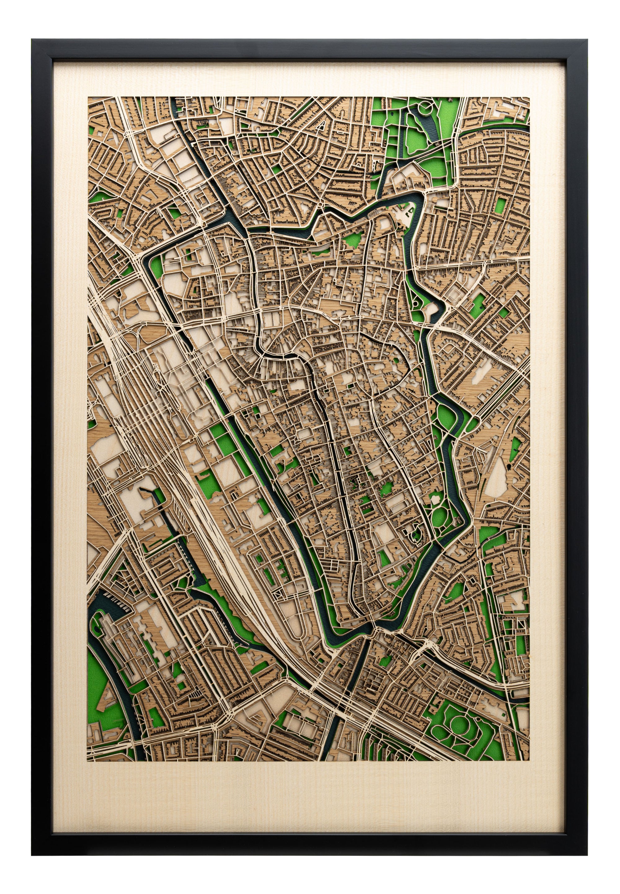 Handcrafted Utrecht City Center Map Art - MAPLAB
