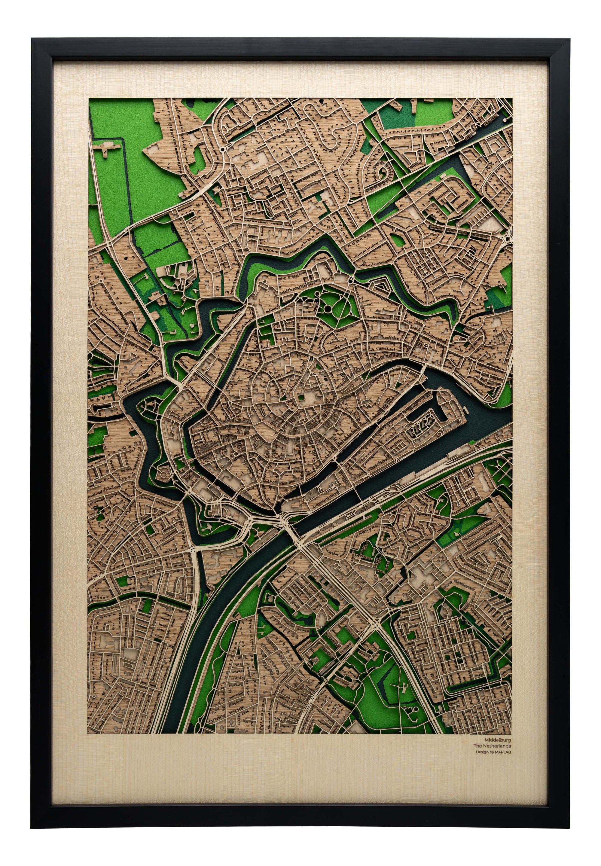 Middelburg Centre Map Art - Unique Wooden Wall Art - MAPLAB
